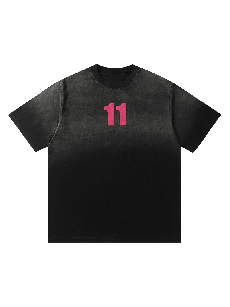 Washed Print 11 Street Rap T-Shirt