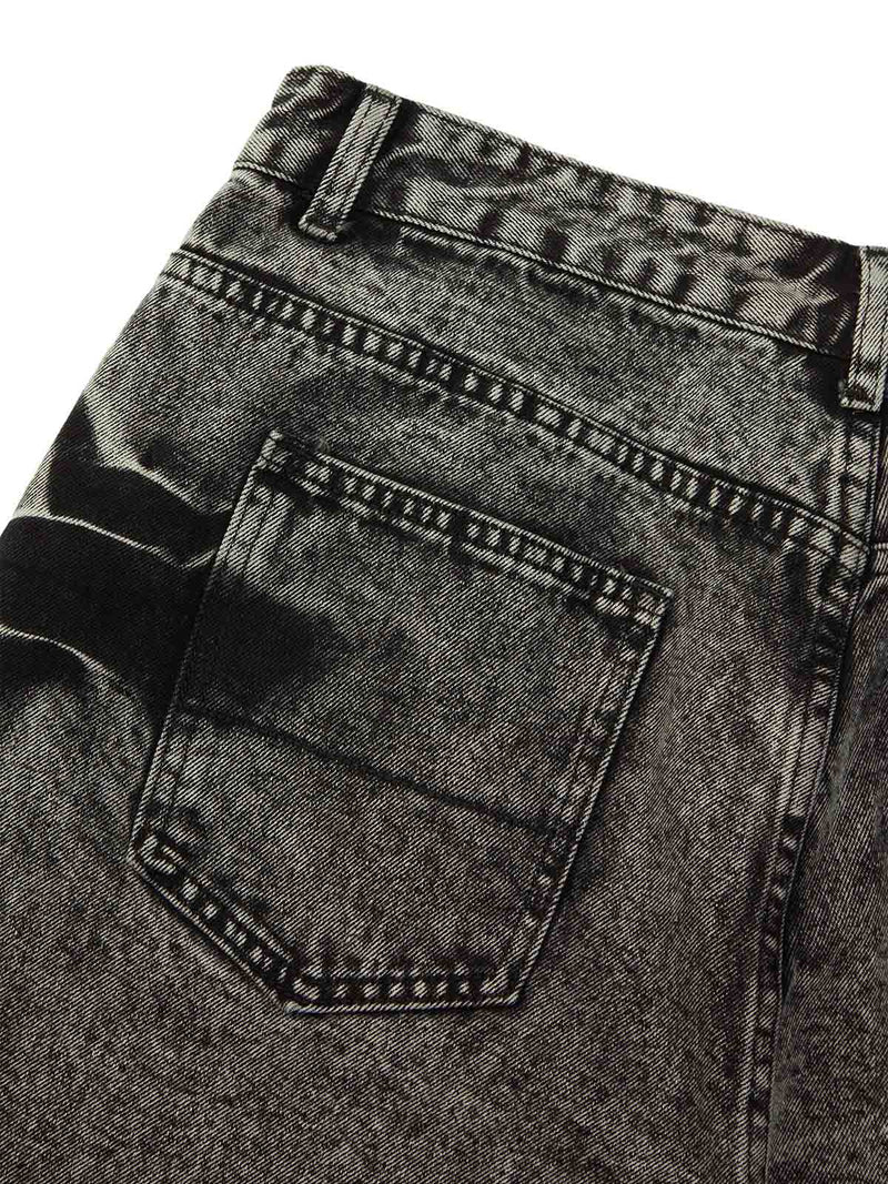 High Street Washed Distressed Denim Shorts