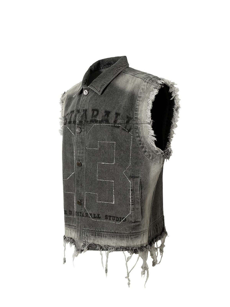 Retro Wasteland Rivet Denim Vest