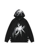 Flocked Spider Hooded Sweatshirt