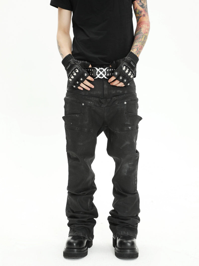 Black Cargo-Style Jeans