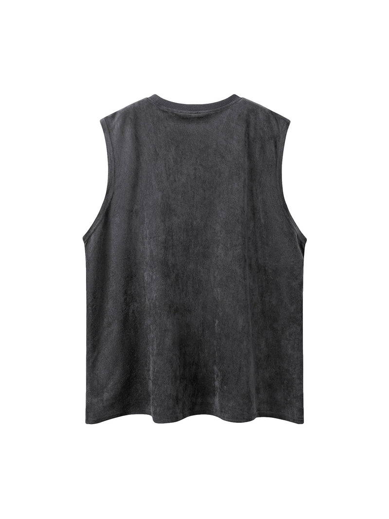 Printed Crew Neck Casual Vest