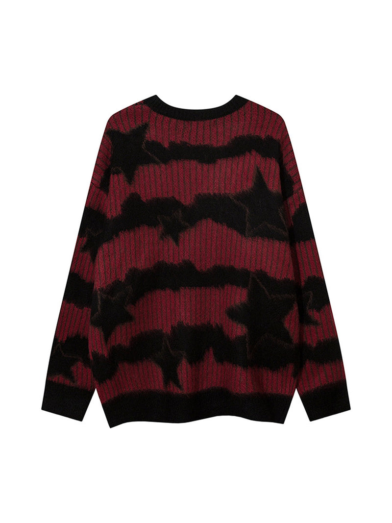 Mohair Star Striped Sweater