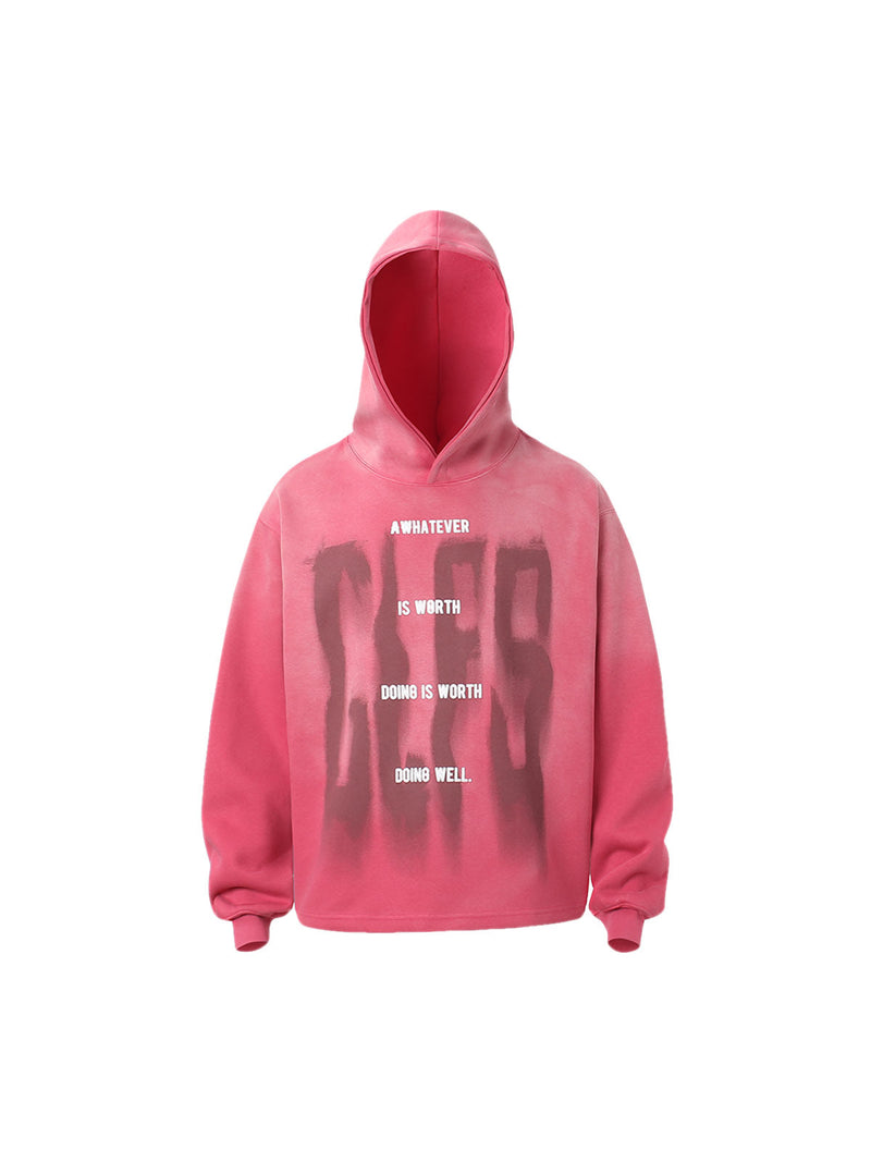 Gradient Blur Letter Hoodie