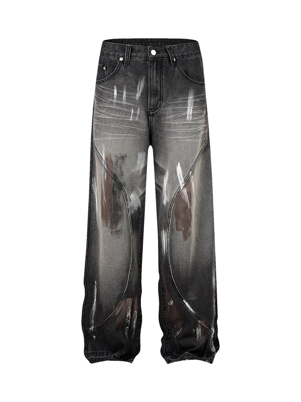 High Street Hip Hop Distressed Washed Jeans