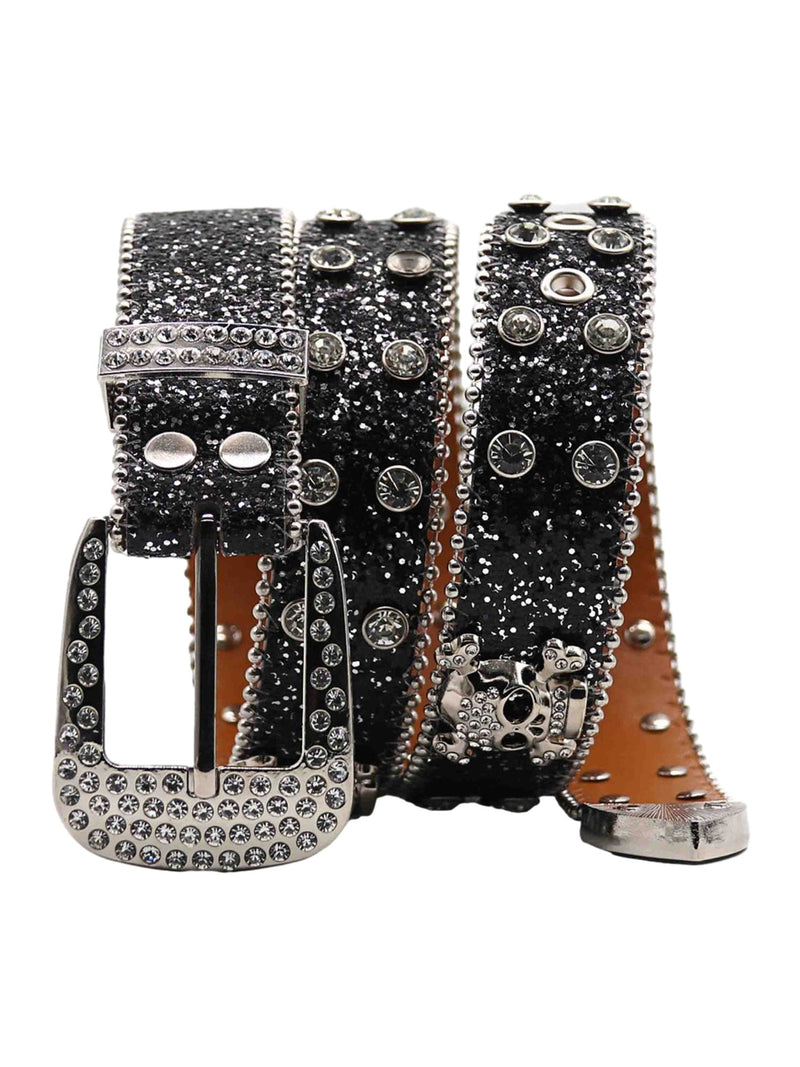 Rhinestone Skull Belt