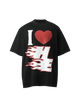 Love Heart Fun Print Street Rap T-Shirt