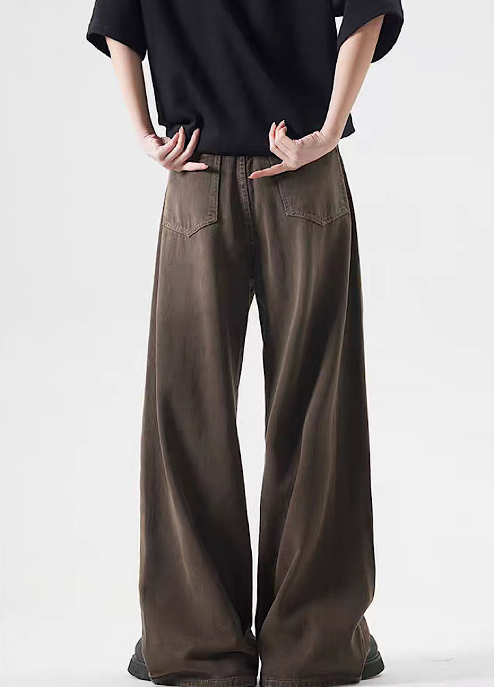 Vintage Wide-Leg Brown Jeans - chiclara