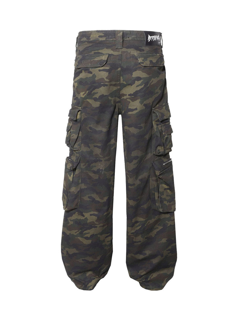 Wasteland Style Camouflage Baggy Cargo Pants