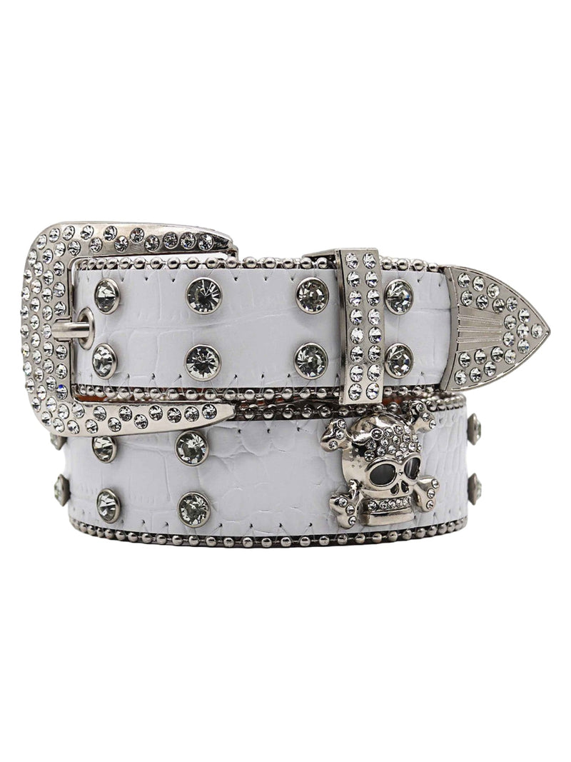 Rhinestone Skull Belt