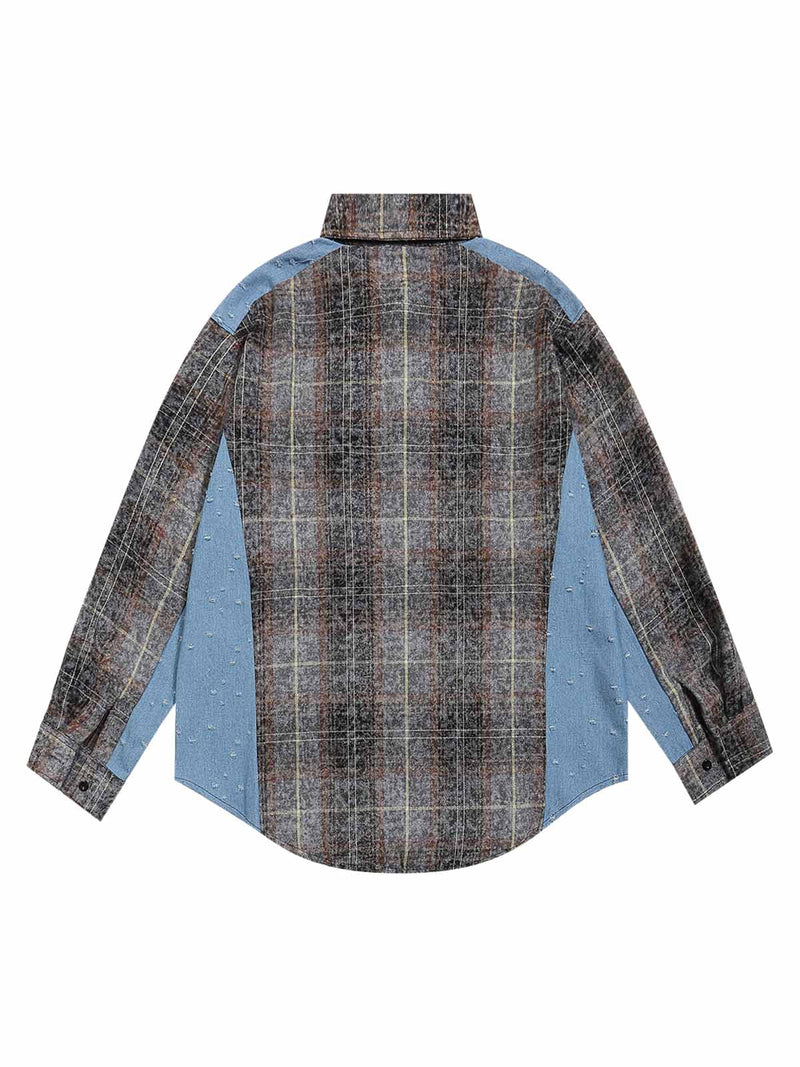 High Street Ripped Patchwork Shirt