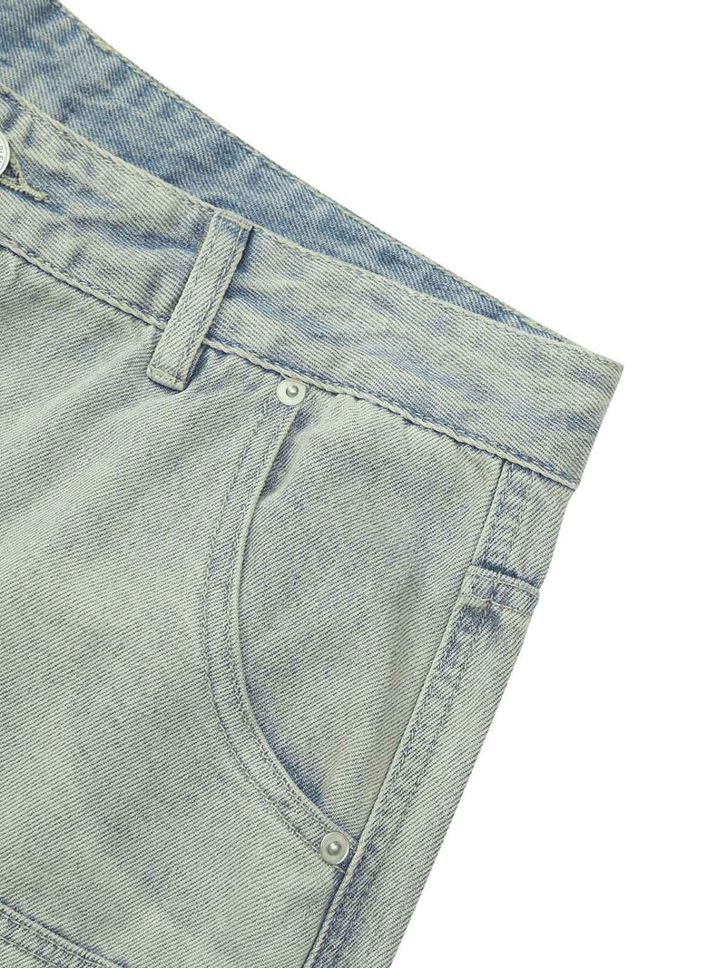 Retro Washed Hip-Hop Shorts