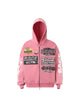 Washed Racing Zip Up Hoodie