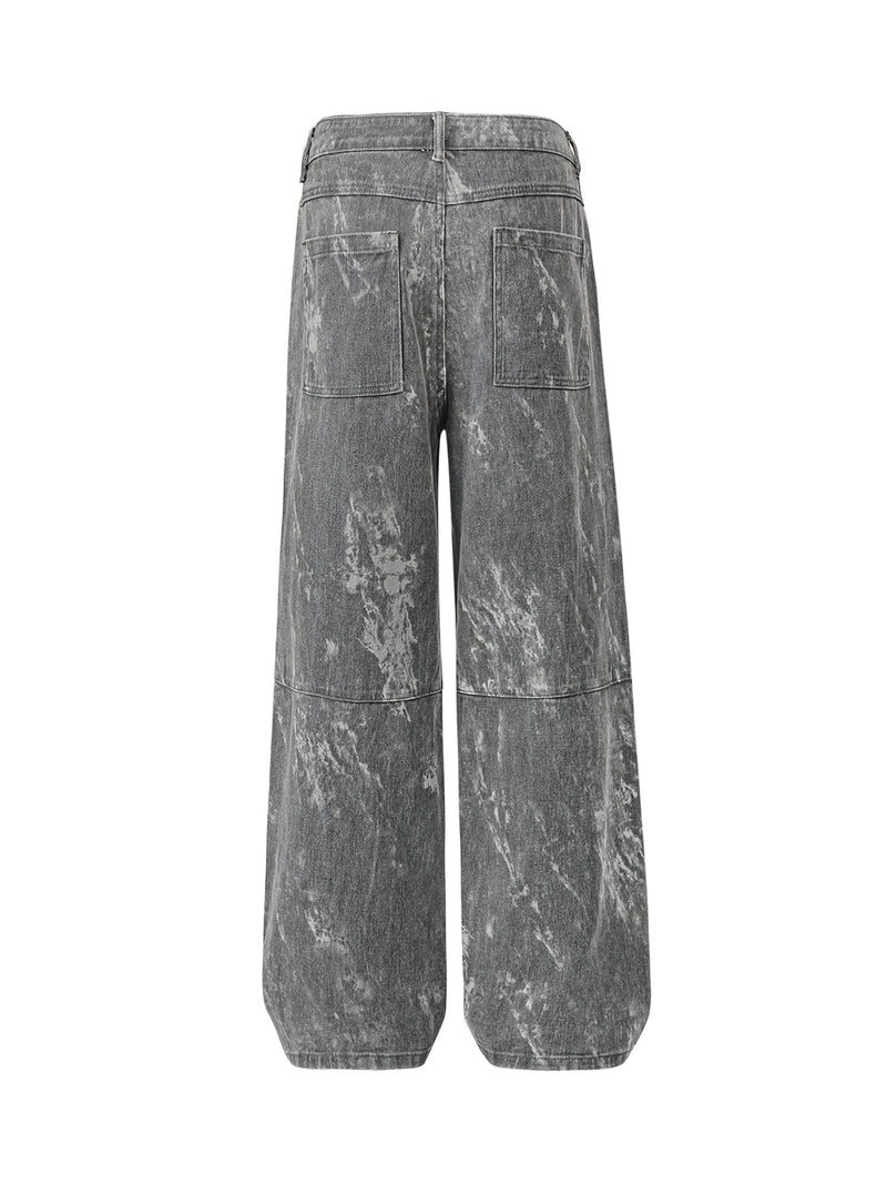 High Street Hip-hop Distressed Washed Work Jeans