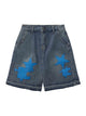 Star Embroidered Denim Shorts