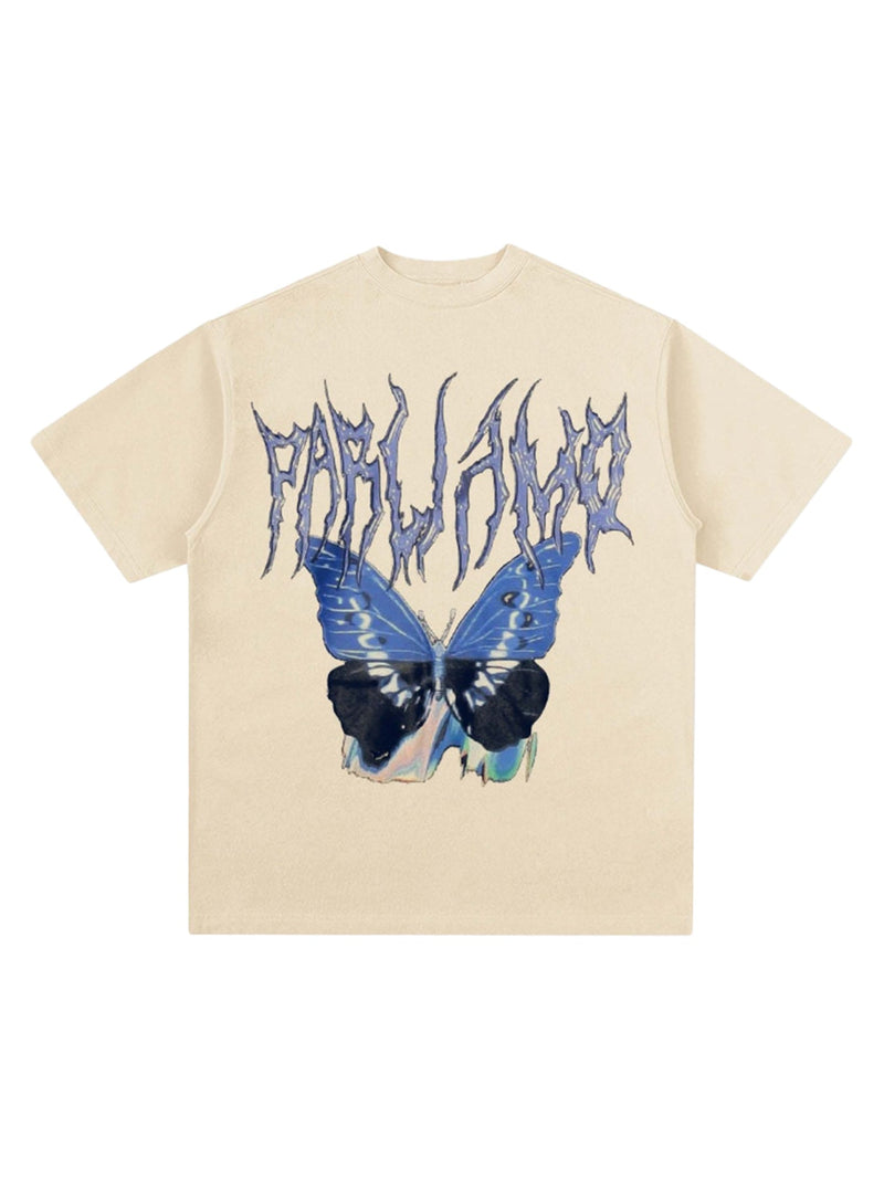 Vintage Butterfly Print Loose T-shirt