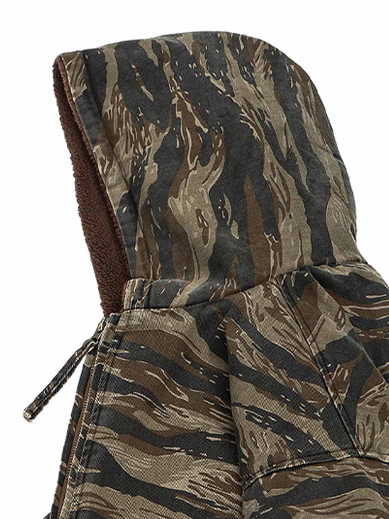 Camouflage Fleece Hooded Jacket