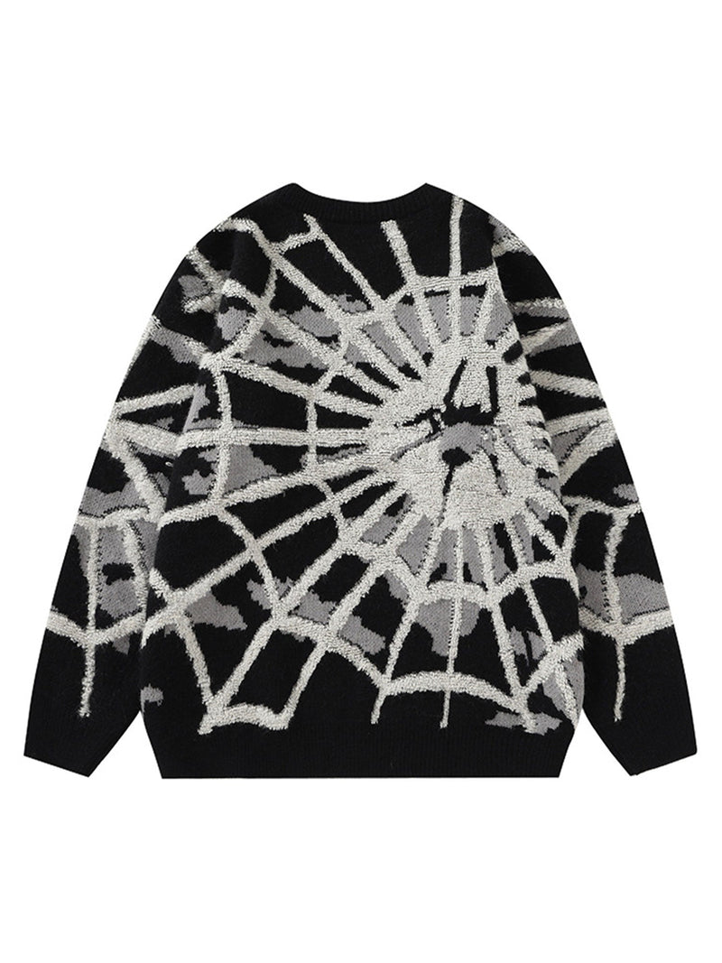 Spider Knit Crew Neck Sweater