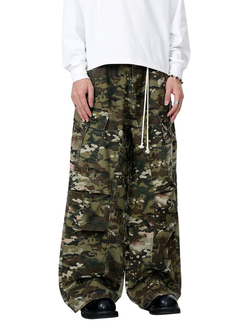 Camouflage Drawstring Cargo Pants