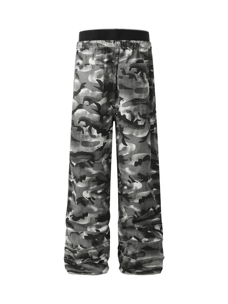 Camouflage Double Waistband Cargo Pants