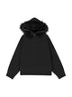 Detachable Fur Collar Quarter Zipper Hooded Sweater