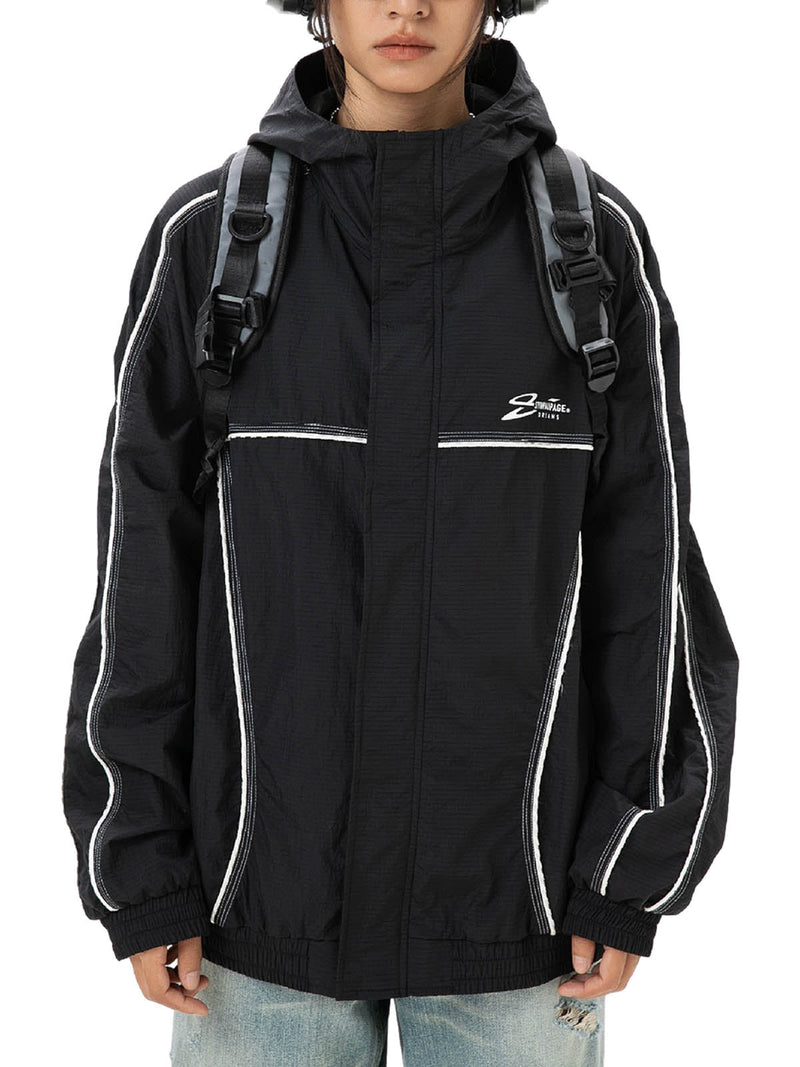 Retro Outdoor Zip Up Hooded Jacket