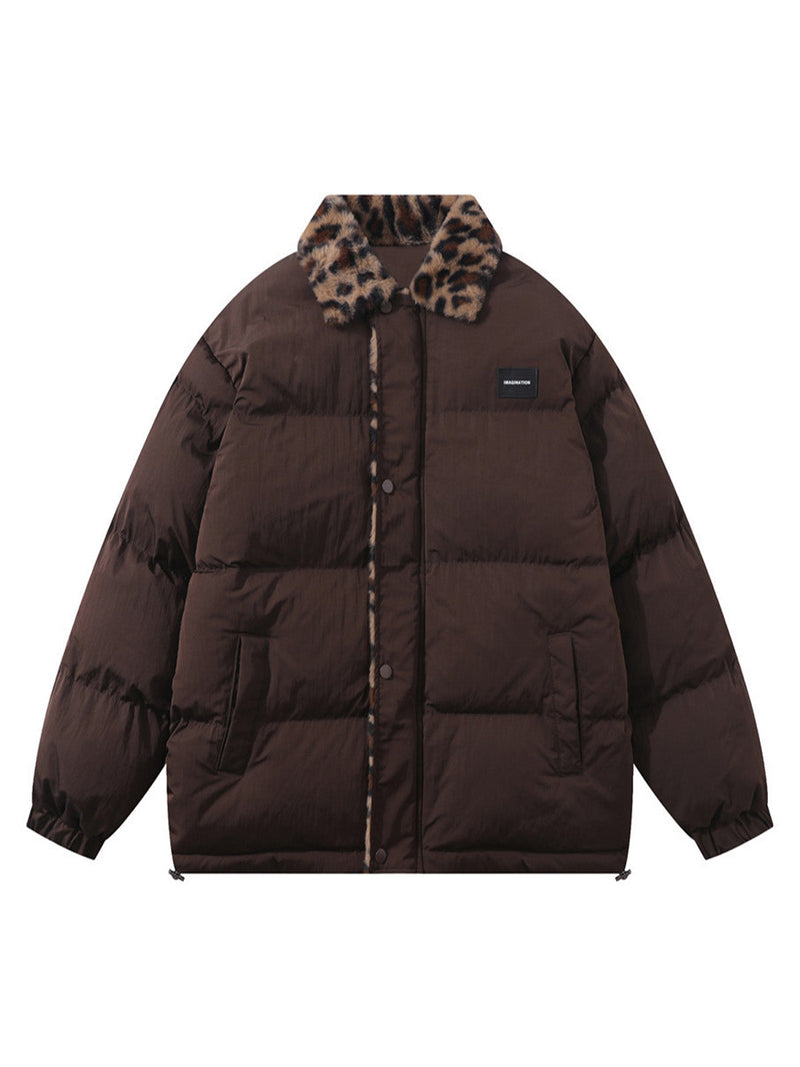 Cheetah Collar Puffer Jacket