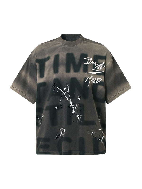 Ink Splash Letter Print T-shirt