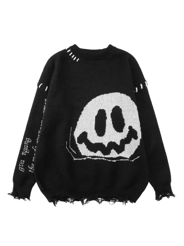 Dark Smiley Face Crewneck Sweater