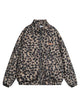 Stand Collar Cheetah Print Fleece Jacket