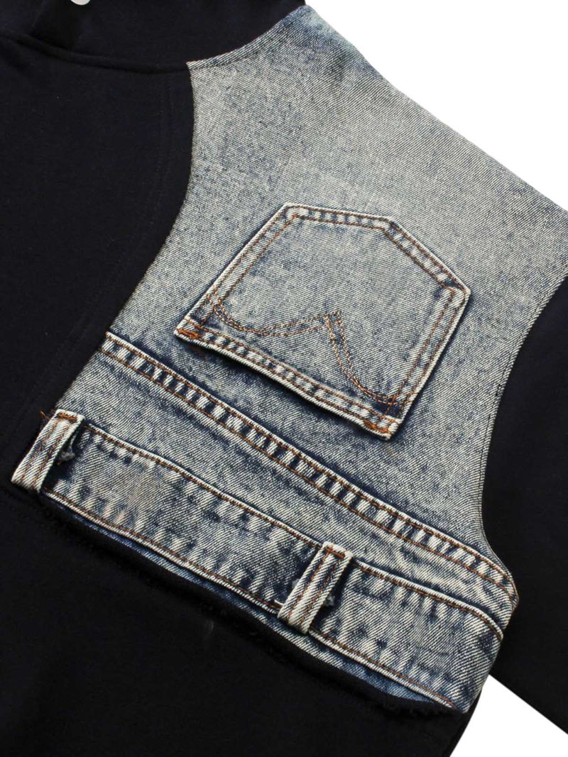 Denim Patchwork Hoodie