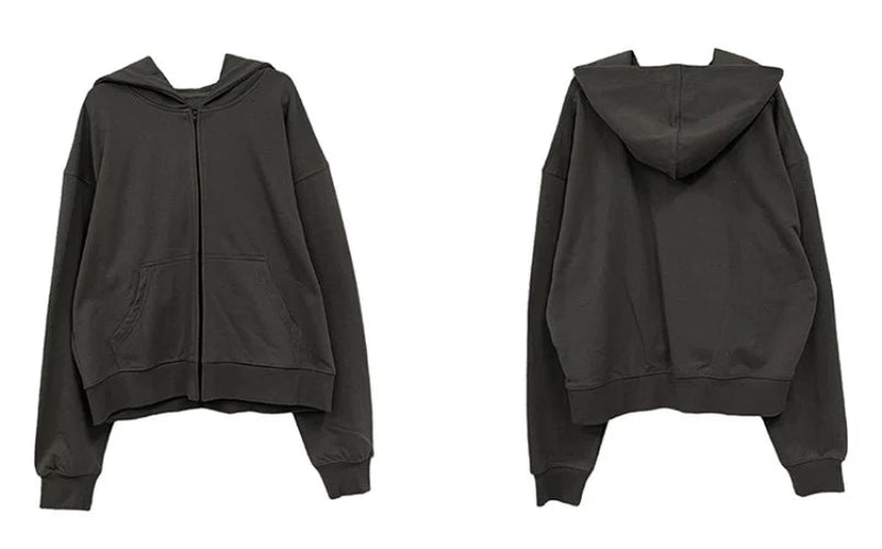 Relaxed Vibe Oversized Short Zipper Hoodie - chiclara