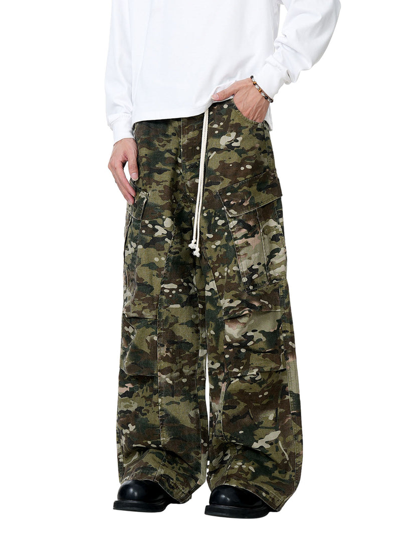 Camouflage Drawstring Cargo Pants