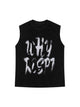 Retro Hip Hop Abstract Letter Print Vests