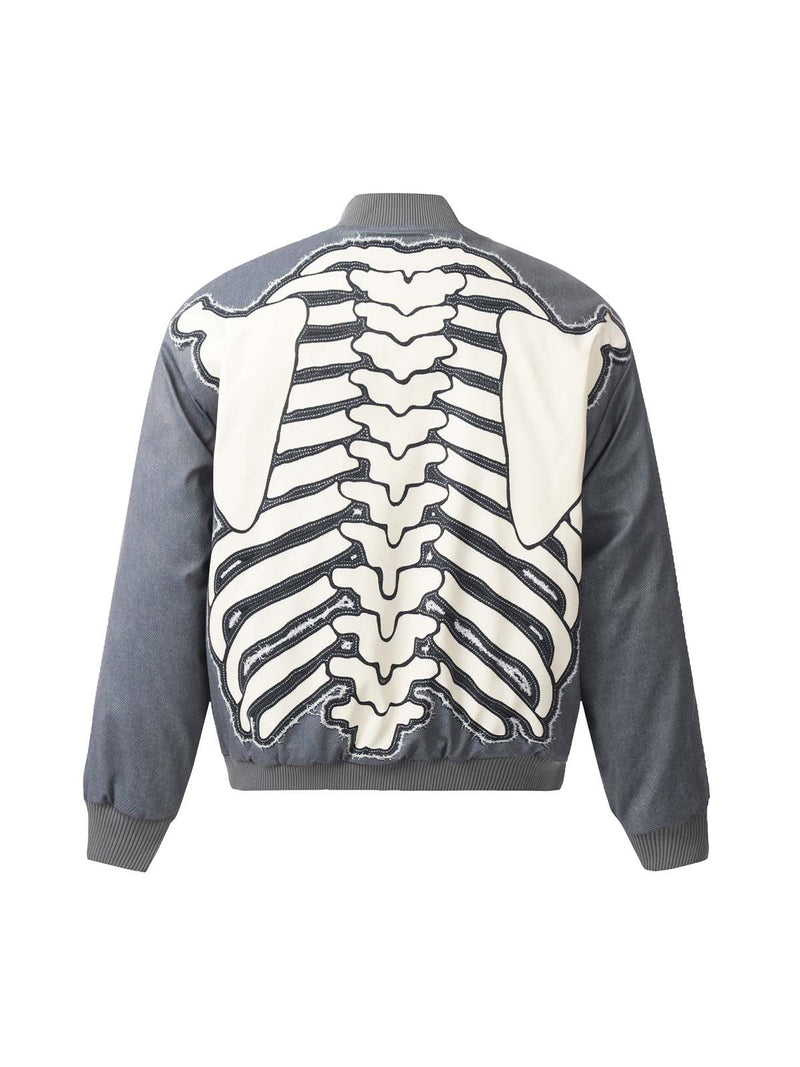 Skull Print Bomber Jacket