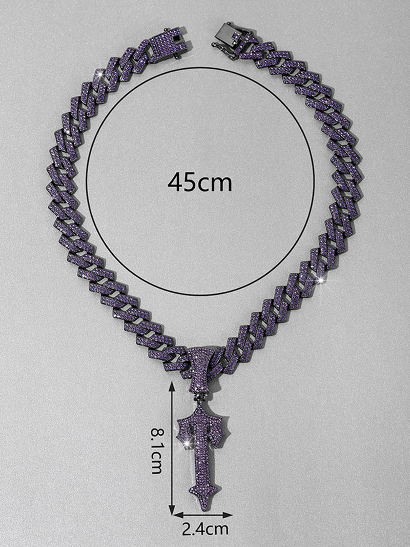 Purple Diamond Cuban Necklace