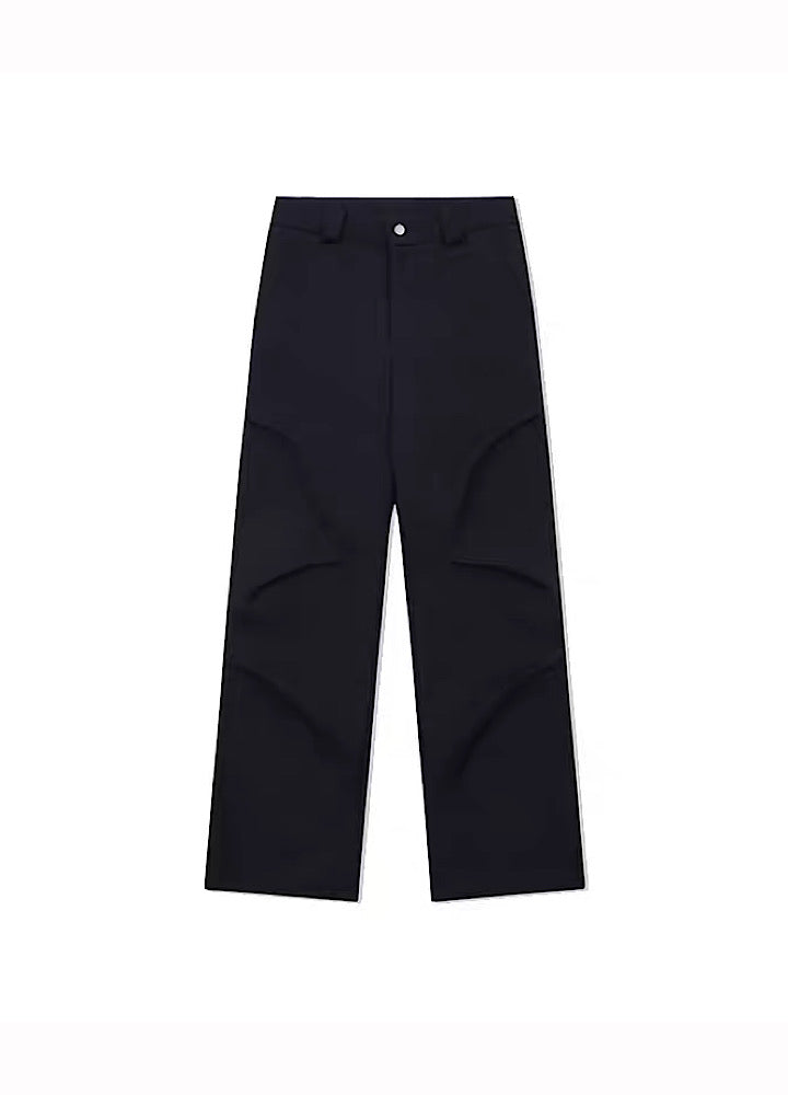 Black Avant-Garde Wide-Leg Utility Pants - chiclara