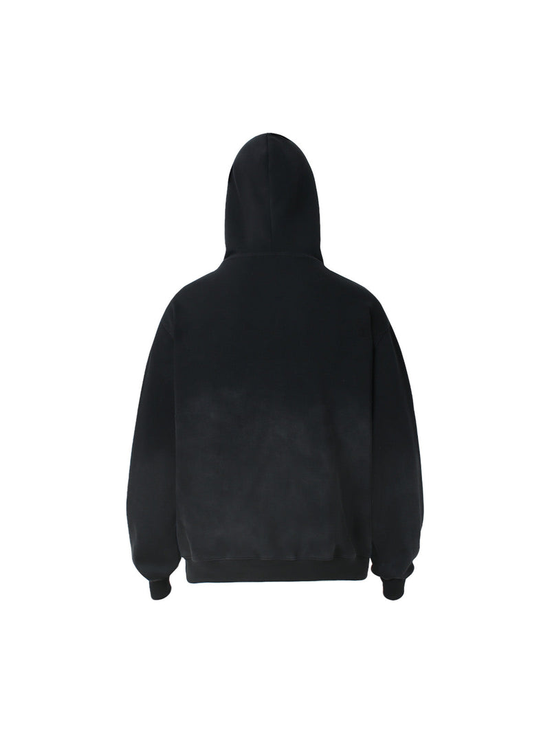 Distressed Double Zip Up Hoodie