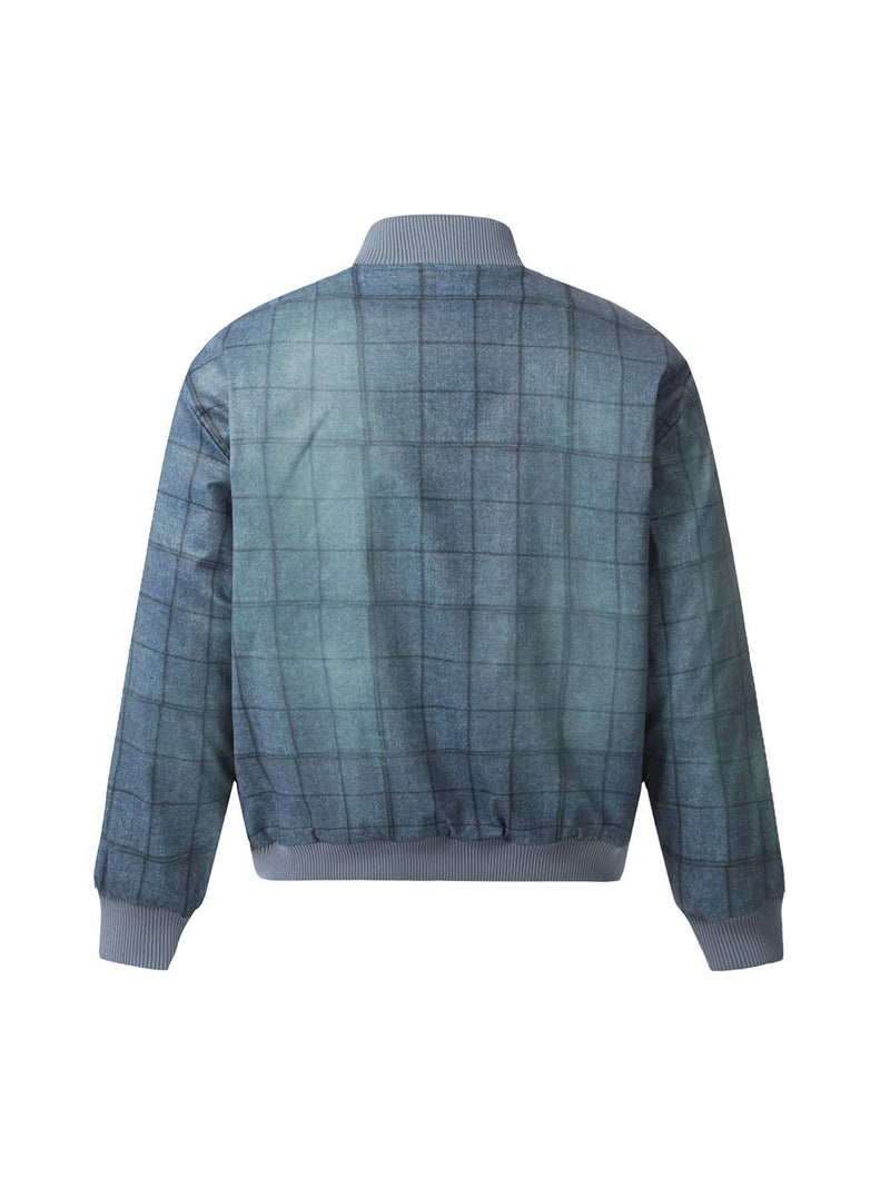 Letter Print Quilted Bomber Jacket